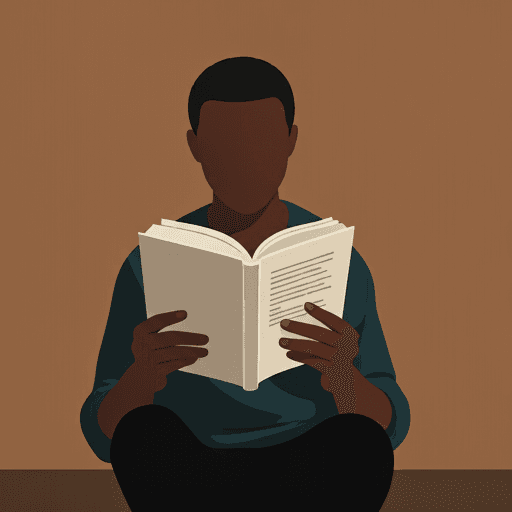 Person reading a guide book